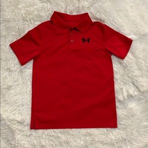 Under Armour boys red polo shirt